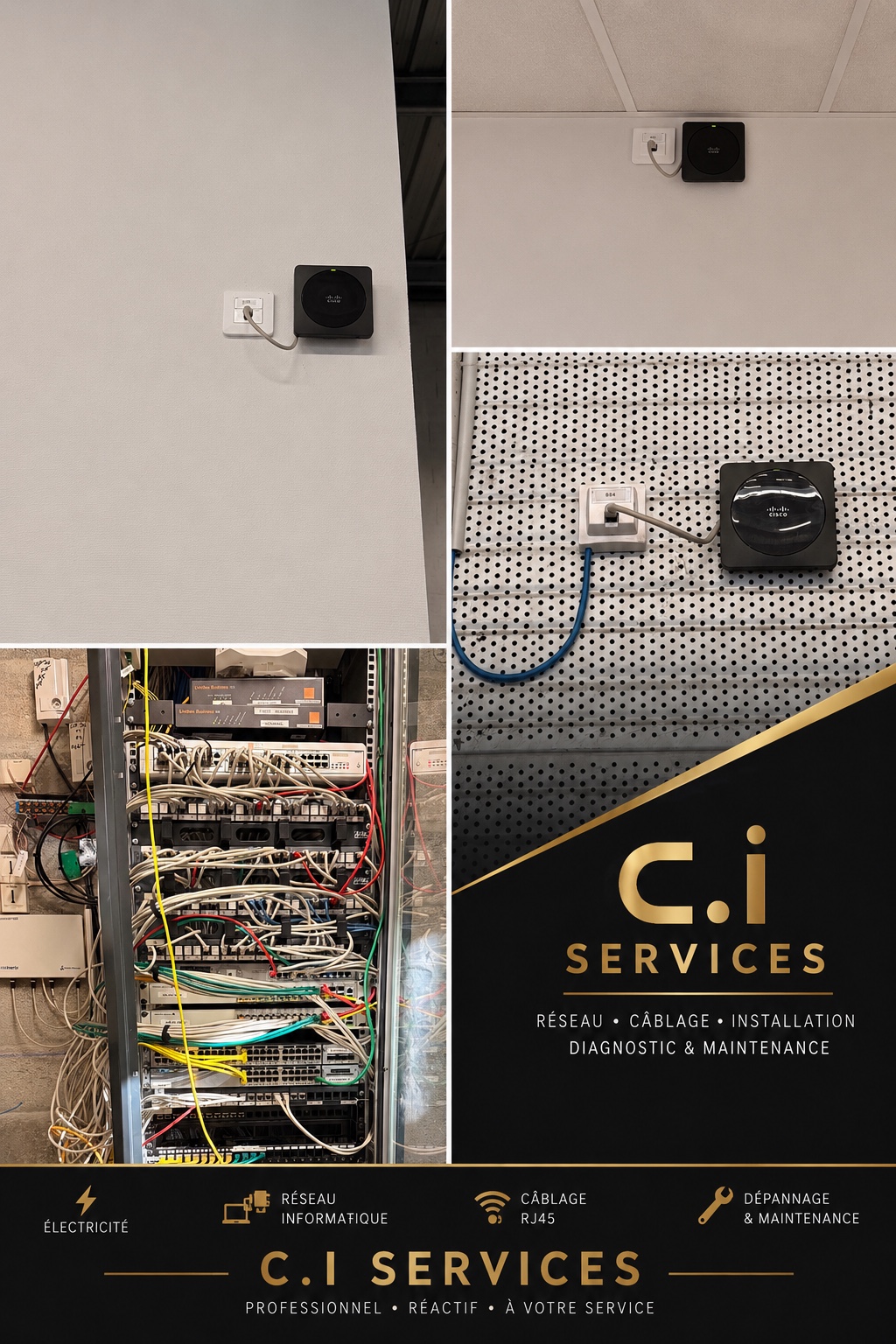 Réseau et baie informatique réalisé par C.I Services